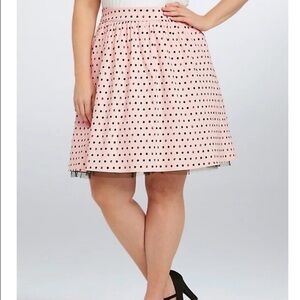 Torrid Ariel Polka Dot Pink Skirt with Shells